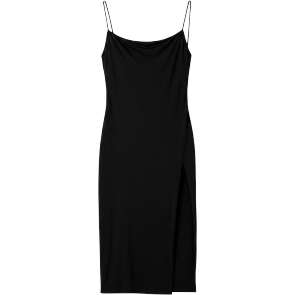 Mistress Rocks Womens L Cosmopolitan Black Mini Dress Low Back Spaghetti Strap